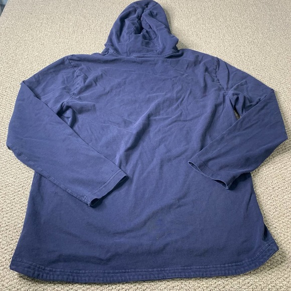 Adidas Mens Hoodie Sweatshirt Blue Long Sleeves Pullover Embroidered Swoosh - Picture 7 of 12